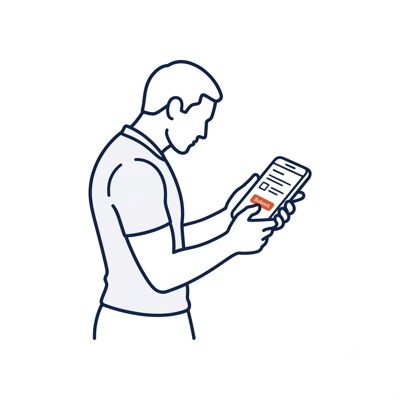 スマートフォンから申し込むイラスト