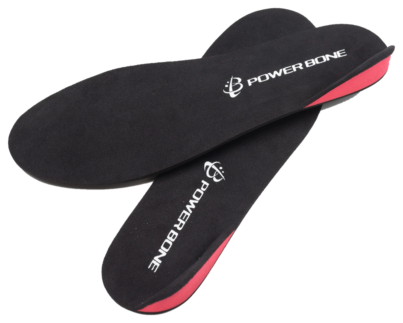 Power Bone インソール本体。ブラックのアッパーの側面に、レッドの構造が全長にわたって走る